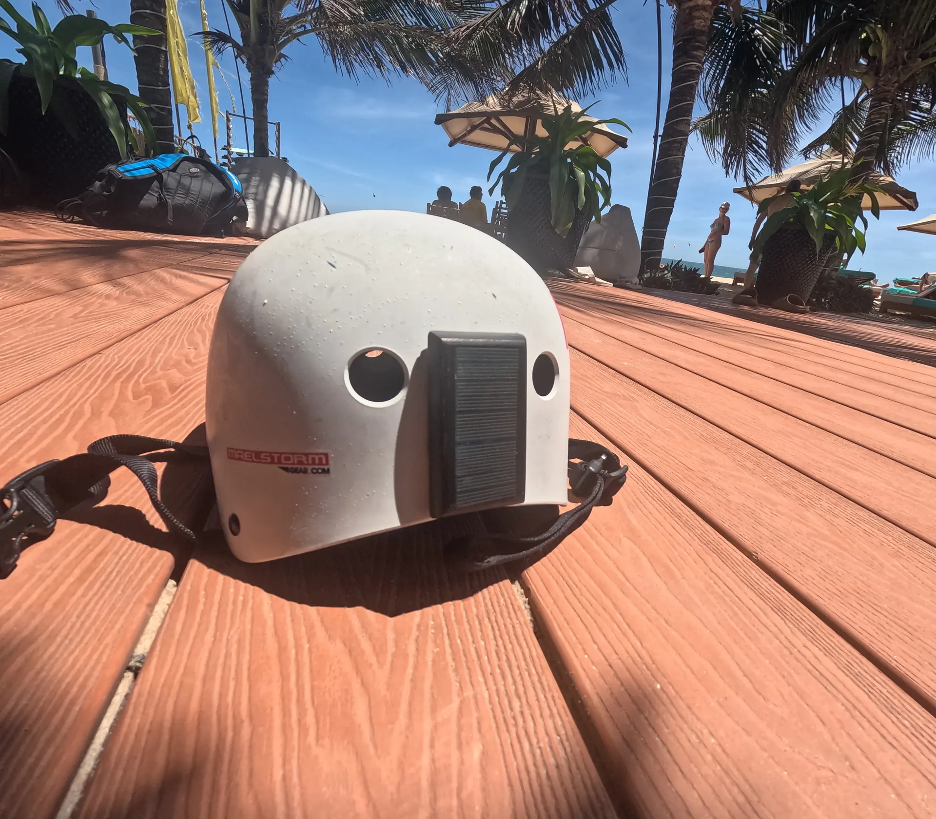 Tracker mounted on a helmet