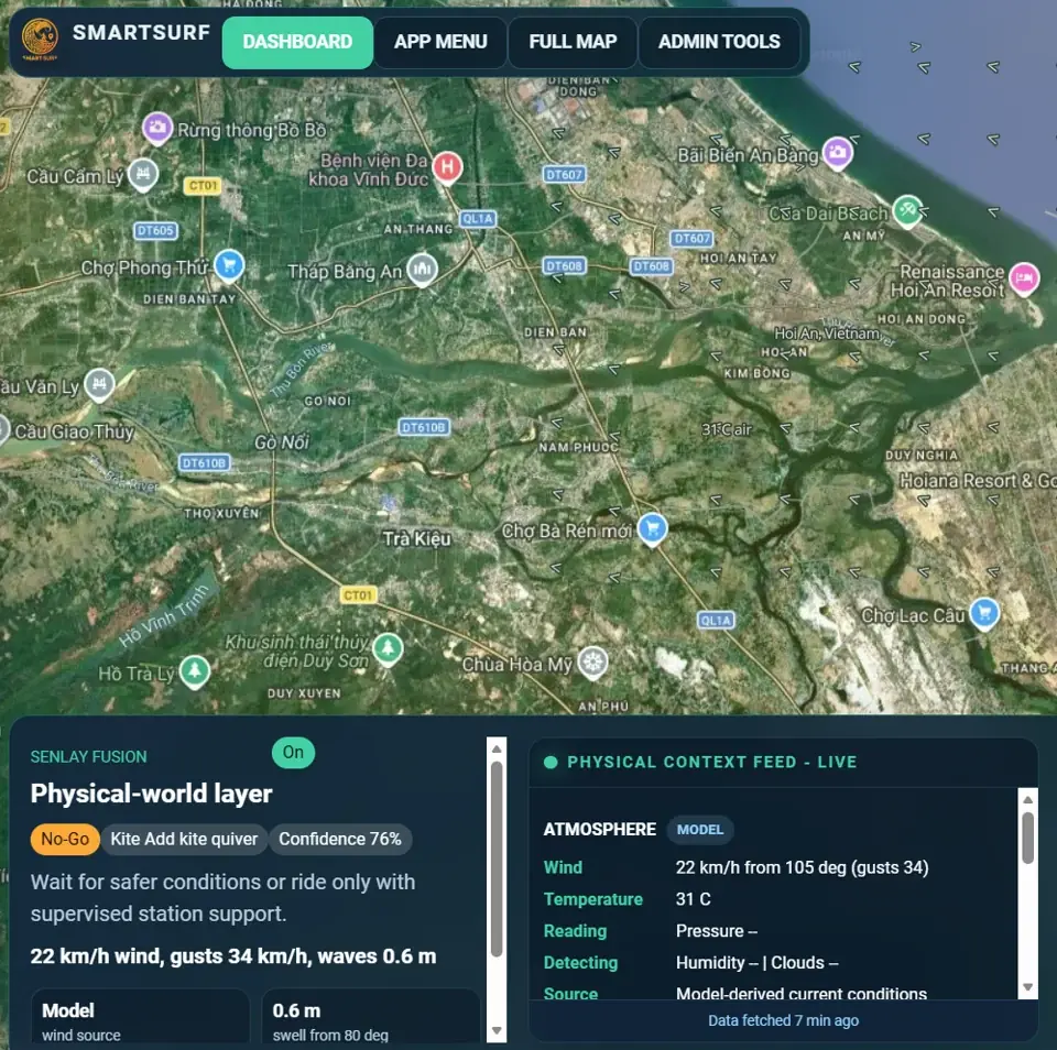 Working SmartSurf tracking map prototype